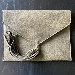 Vegan leather olive green envelope purse